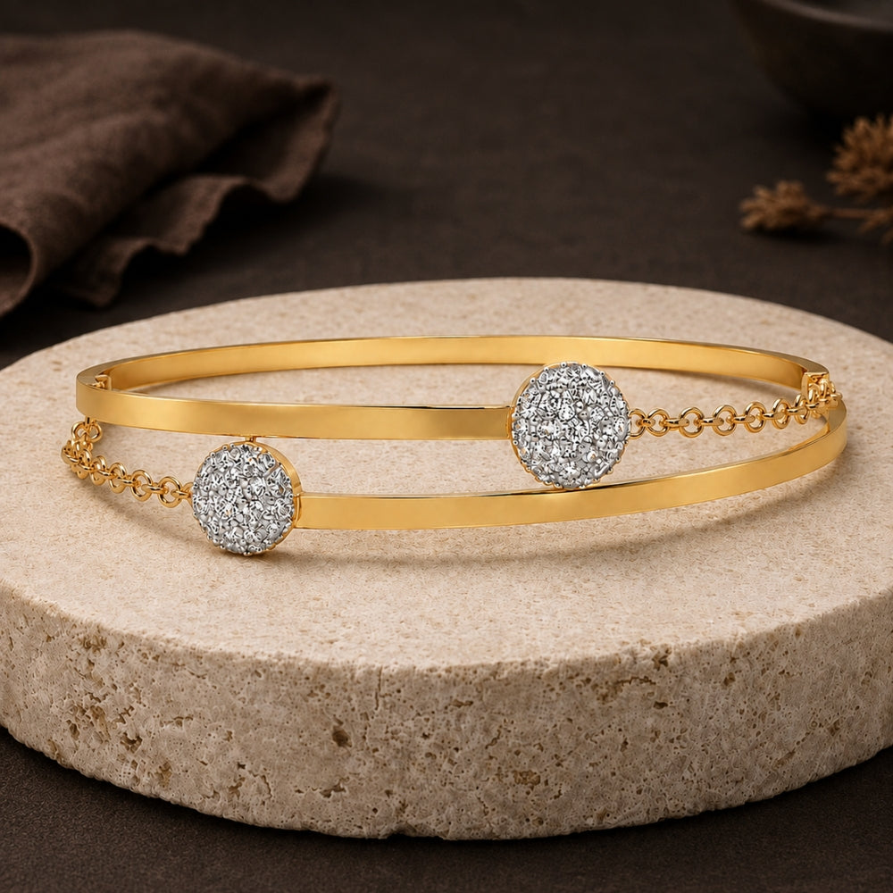 Double Line Crystal Accent Bracelet