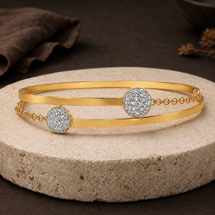 Double Line Crystal Accent Bracelet