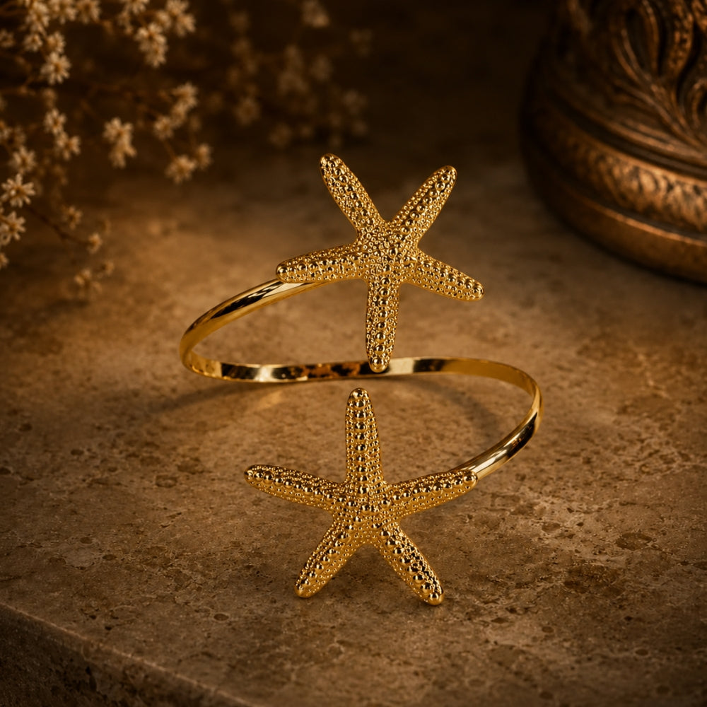 18K Gold-Plated Starfish Arm Cuff