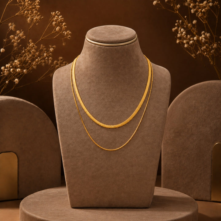 18K Gold-Plated Double-Layer Chain Necklace