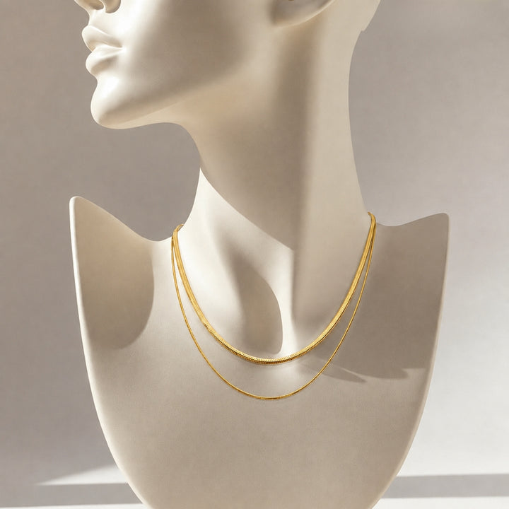 18K Gold-Plated Double-Layer Chain Necklace