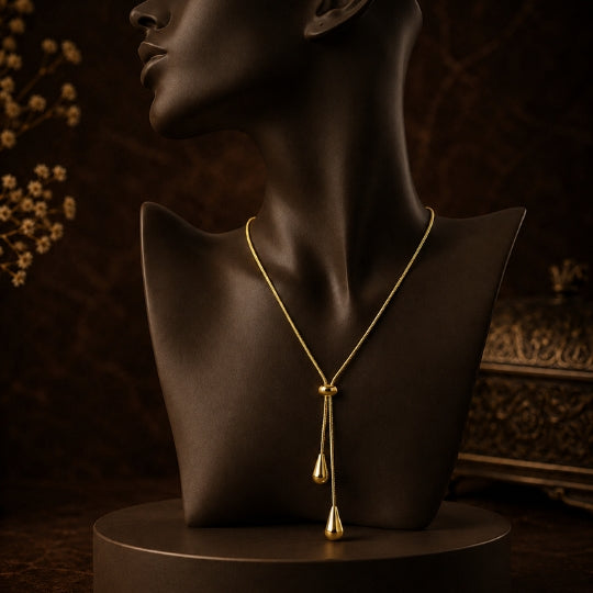 18K Gold-Plated Teardrop Necklace & Earrings Set