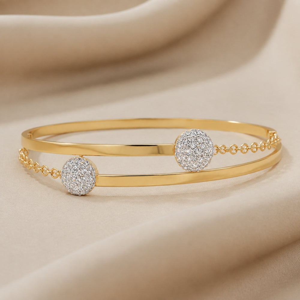 Double Line Crystal Accent Bracelet