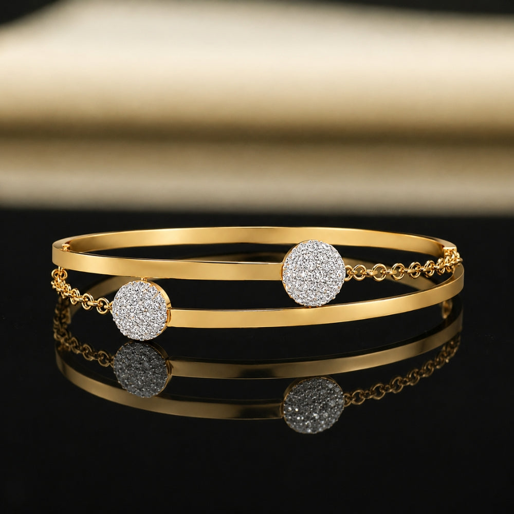 Double Line Crystal Accent Bracelet