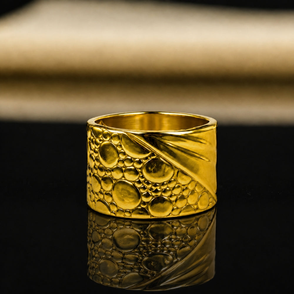 18K Gold-Plated Textured Band Ring