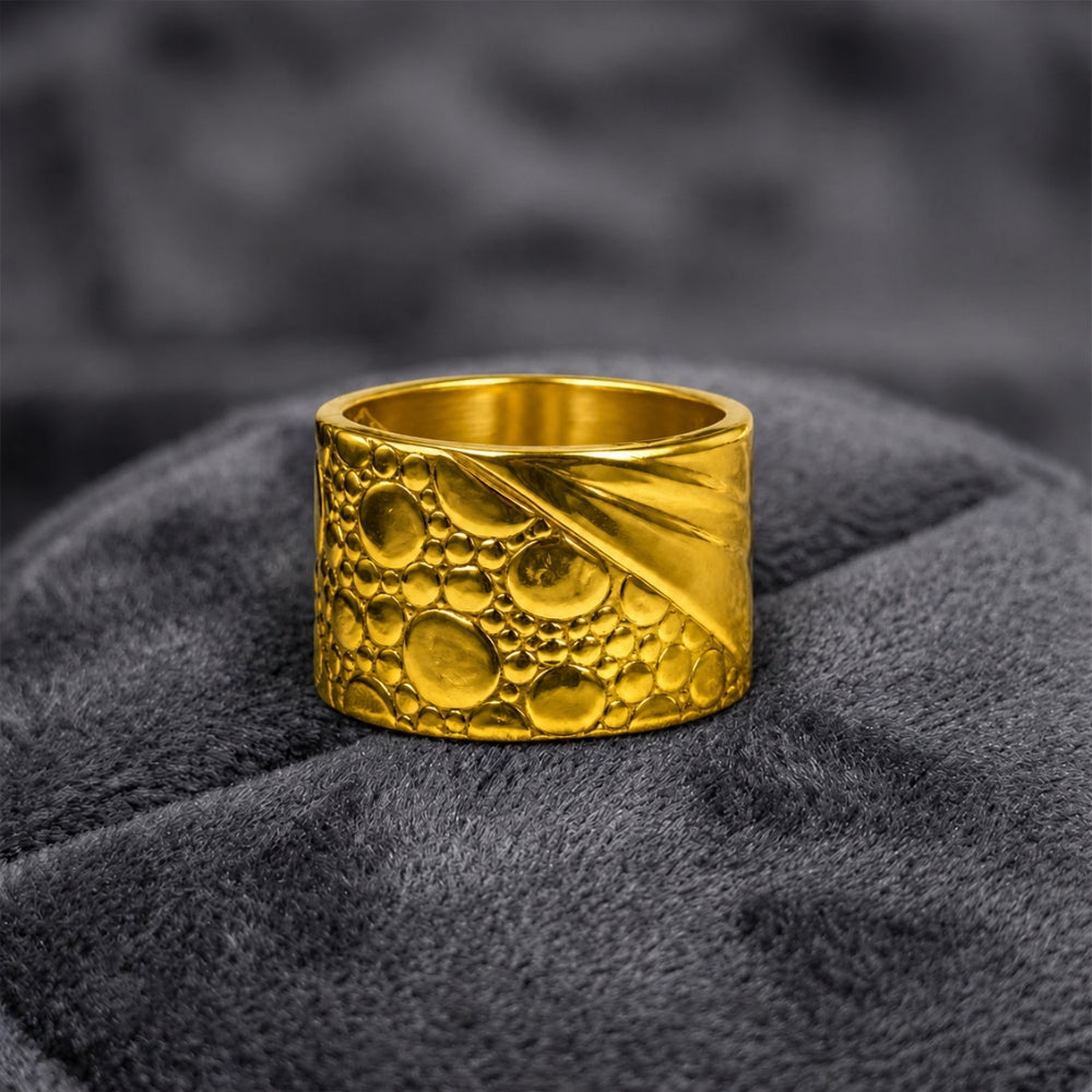 18K Gold-Plated Textured Band Ring