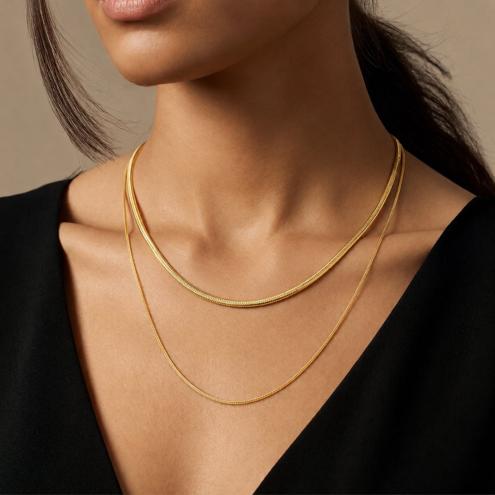 18K Gold-Plated Double-Layer Chain Necklace