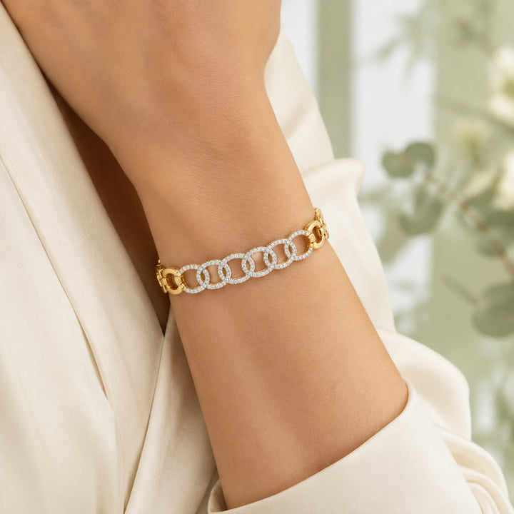 Linked Circle Gold Bracelet